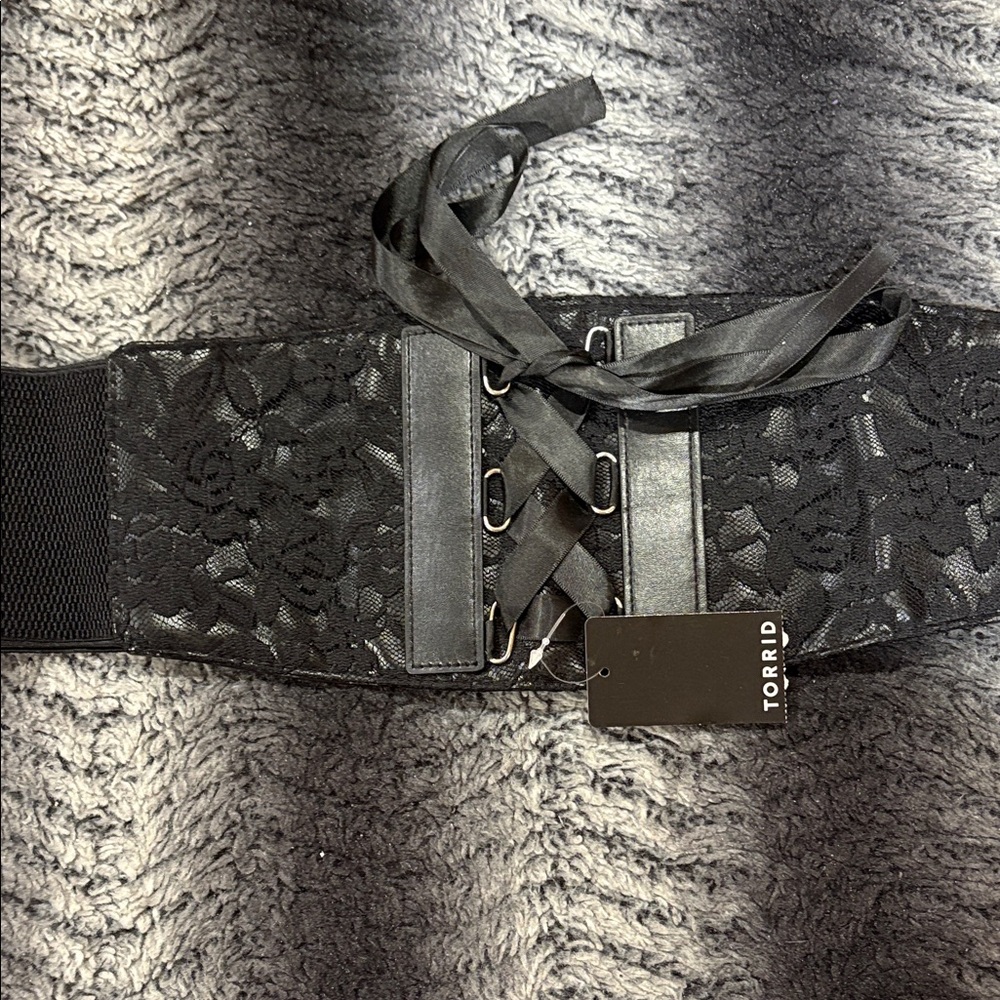 Torrid Black Floral Lace Corset Belt